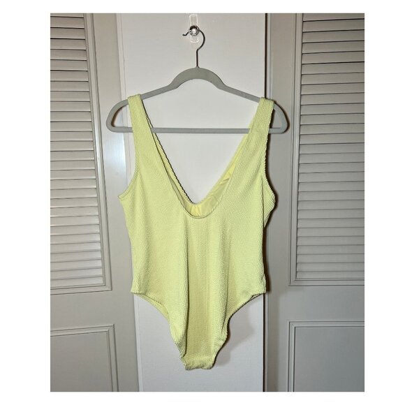 Yellow H&M One-Piece Scoop Neck Bathing Suit | Size Large - Picture 5 of 10
